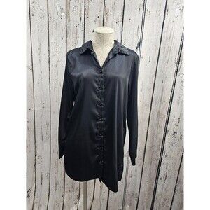 Princess Polly Womens‎ 6 Button Front Satin Long Sleeve Mini Dress Tunic Party